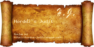Hordós Judit névjegykártya