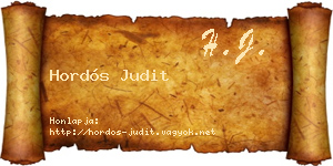 Hordós Judit névjegykártya
