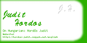 judit hordos business card